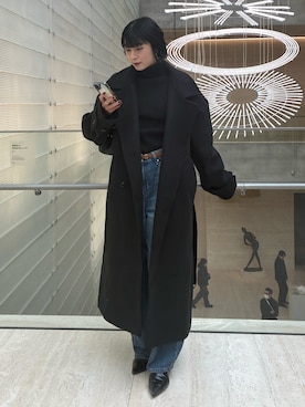 「アイテム（ステンカラーコート）」を使った、manaさん（レディース・166cm・20代）の冬コーディネート