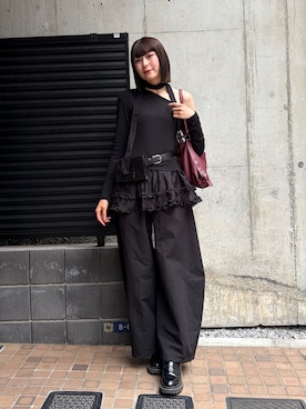 「カーブパンツ」｜manaさん（レディース・166cm）の夏コーディネート