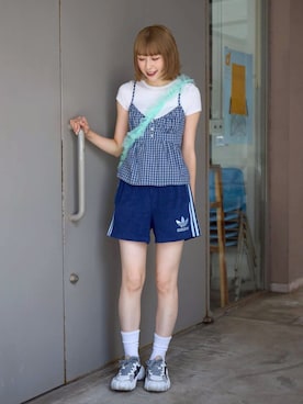 「Onitsuka Tiger（オニツカタイガー）のDENTIGRE LS / デンティグレ エルエス（スニーカー）」を使った、manaさん（レディース・166cm）の夏コーディネート