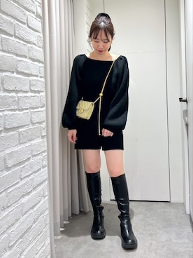 「ゆるニット」｜「アイテム（ワンピース/ドレス）」を使った、CHIHARUさん（レディース・153cm）の冬コーディネート