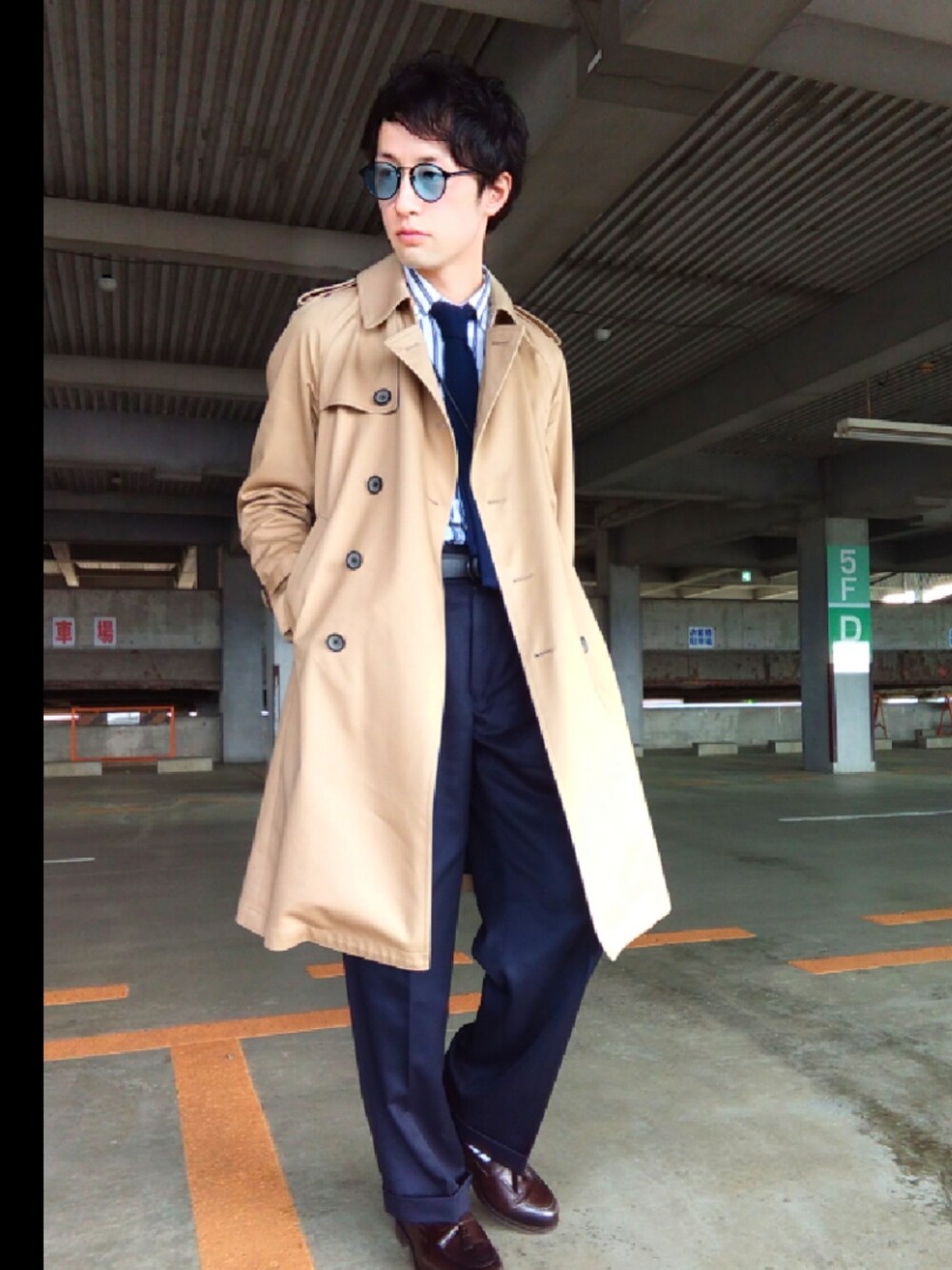 「メンズコーデ、休日スタイル、春、おしゃれさんと繋がりたい、春服コーデ、春ファッション」｜「BEAMS PLUSのアイテム（ネクタイ、ブルー系）」を使った、coen5910emさん（メンズ・168cm）の春コーディネートの1枚目の写真