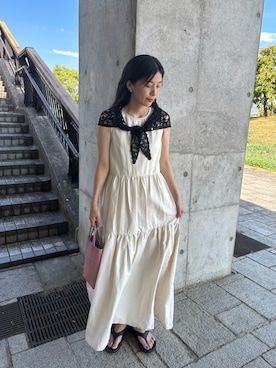 「アイテム（バンダナ/スカーフ）」を使った、eriさん（レディース・163cm）の夏コーディネート