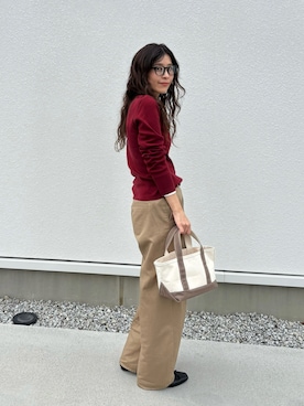 「L.L.Bean（エルエルビーン）のアイテム（トートバッグ）」を使った、eriさん（レディース・163cm）の秋コーディネート