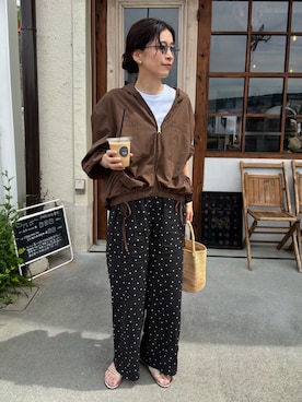 「アイテム（ブルゾン）」を使った、eriさん（レディース・163cm）の夏コーディネート