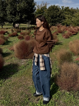 「アイテム（イヤリング）」を使った、eriさん（レディース・163cm）の秋コーディネート