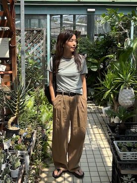「アイテム（チノパンツ）」を使った、eriさん（レディース・163cm）の夏コーディネート