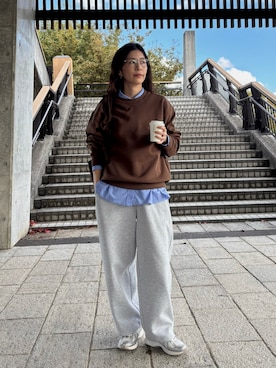 「アイテム（スウェットパンツ）」を使った、eriさん（レディース・163cm）の秋コーディネート