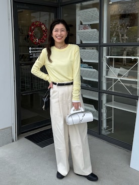 「CANAL JEAN（キャナルジーン）のアイテム（その他パンツ）」を使った、eriさん（レディース・163cm）の春コーディネート