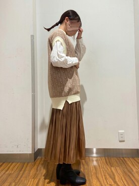 「ブラウン×ブラック」｜xuさん（レディース・163cm）の秋コーディネート