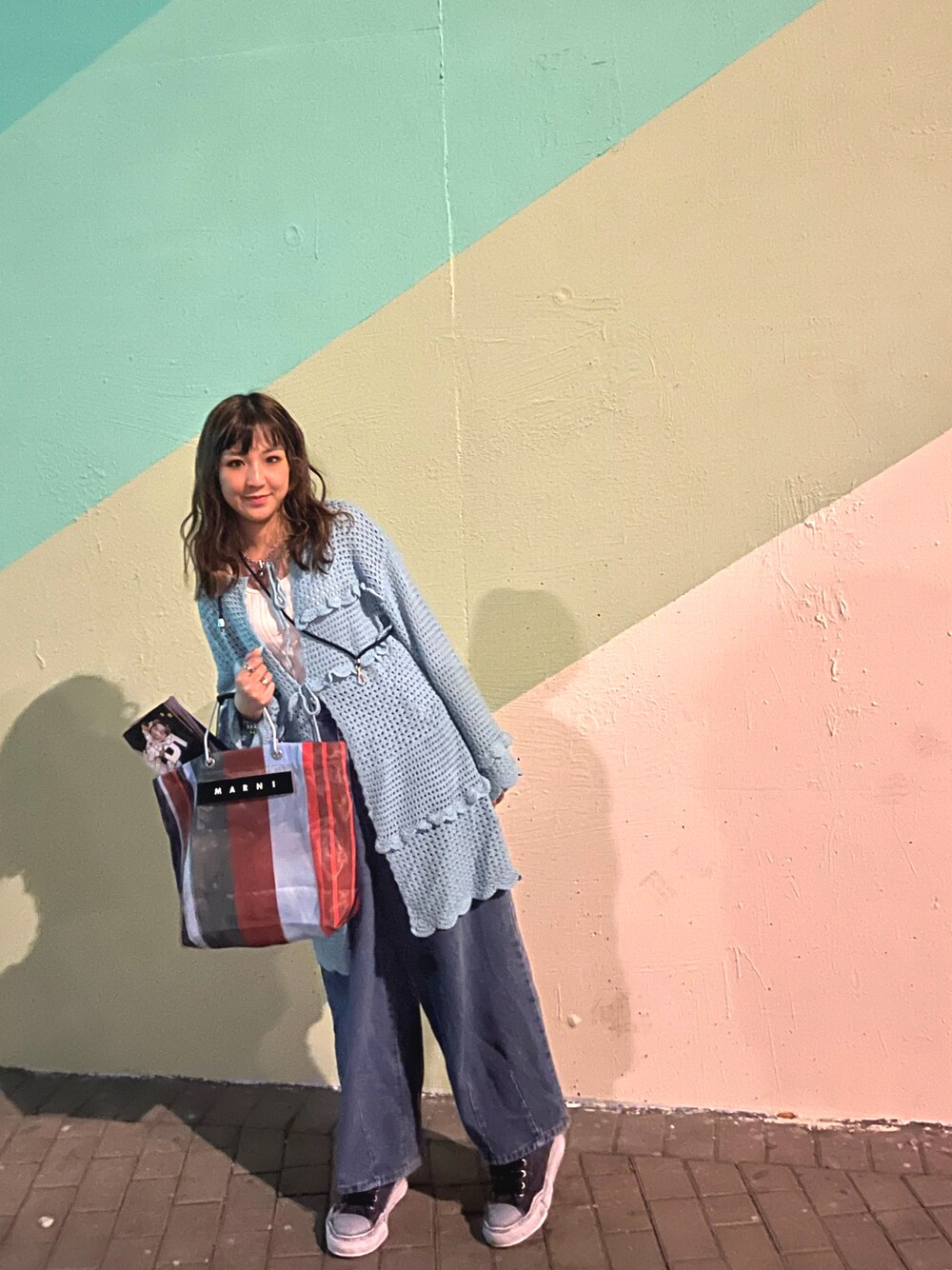 【値下げ】MARNI MARKETマルニマーケット ストライプ バッグ MARNI MARKET（マルニマーケット）の「ストライプバッグ（トート