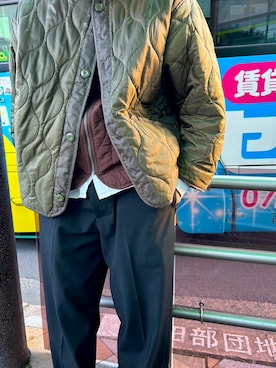 「GU（ジーユー）のアイテム（ダウンベスト）」を使った、arutotakamatsuさん（メンズ・165cm）の春コーディネート