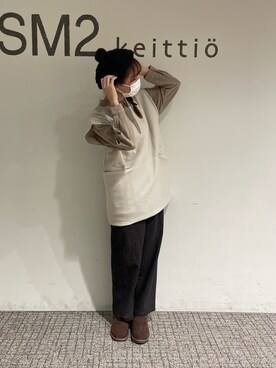 「サマンサモスモス」｜「アイテム（ハンチング/ベレー帽）」を使った、uuummmeさん（レディース・165cm）の秋コーディネート