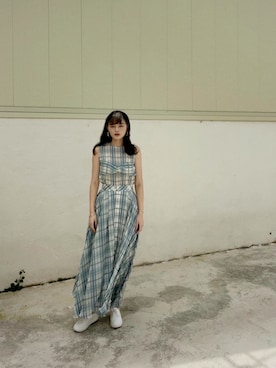 「Marjorie（マージョリー）のアイテム（トップス）」を使った、Kathy Hsuさん（レディース・165cm）の夏コーディネート
