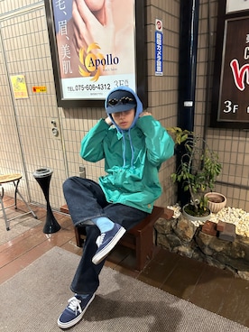 「アイテム（ネックウォーマー/スヌード）」を使った、syutaさん（メンズ・168cm）の秋コーディネート