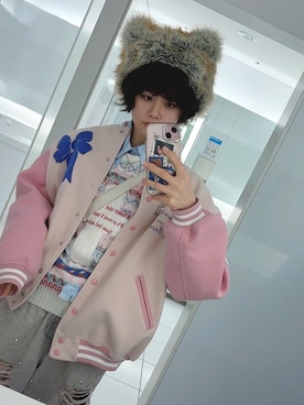 「アイテム（帽子）」を使った、もちこさん（レディース・164cm）の春コーディネート