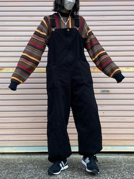 「ニコアンド」｜「アイテム（サロペット/オーバーオール）」を使った、　あいり☺︎さん（レディース・163cm）の秋コーディネート