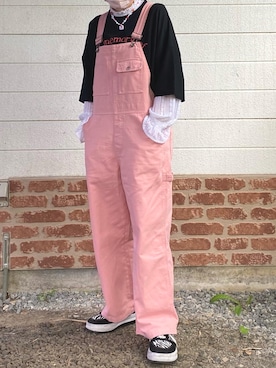 「w closet（ダブルクローゼット）のアイテム（オールインワン・サロペット）」を使った、　あいり☺︎さん（レディース・163cm）の春コーディネート