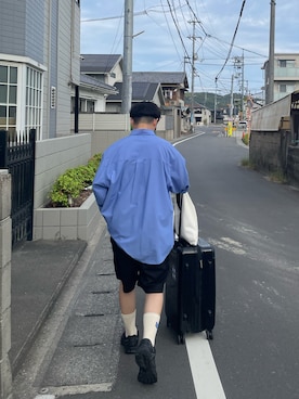 「アイテム（トートバッグ）」を使った、Yさん（メンズ・166cm）の秋コーディネート