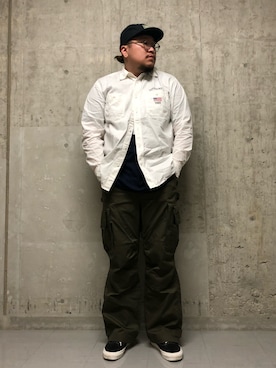 「AVIREX（アヴィレックス）のLINE CREW SOCKS/ ラインクルーソックス（ソックス/靴下）」を使った、Ruminaさん（メンズ・183cm）の夏コーディネート