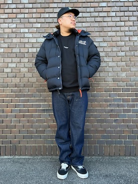 「AVIREX（アヴィレックス）のアイテム（ダウンジャケット/コート）」を使った、Ruminaさん（メンズ・183cm）の秋コーディネート