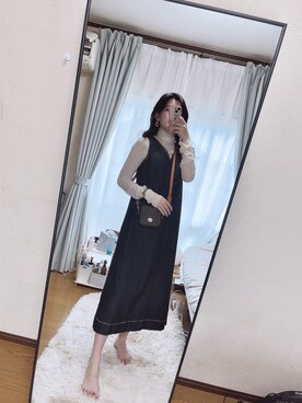 Emi エミプラス の バックベルトデニム風ノースリーブロングワンピース ワンピース Wear