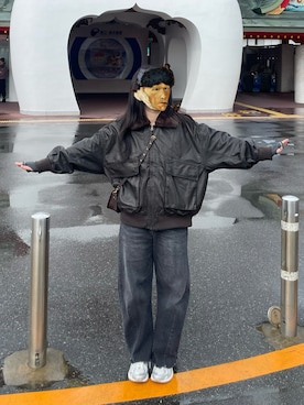 「FREAK'S STORE（フリークスストア）のアイテム（ブルゾン）」を使った、キヨさん（レディース・163cm）の秋コーディネート