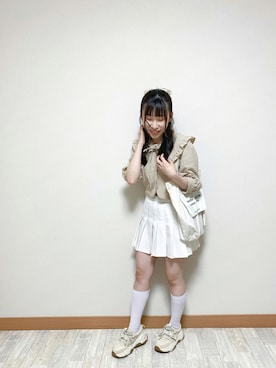 「American Apparel（アメリカンアパレル）のアイテム（スカート）」を使った、さわ☺︎さん（レディース・154cm）の夏コーディネート