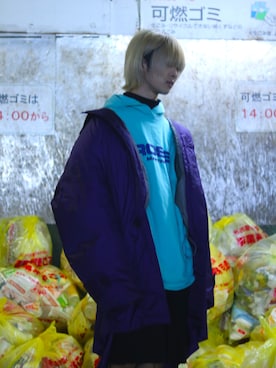 MARTINE ROSE(マーティンローズ)のパーカーを使った人気ファッション MARTINE ROSE(マーティンローズ)のパーカーを使った人気ファッション
