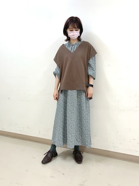 Earth Music Ecology アースミュージックアンドエコロジーのワンピース ドレス 花柄 ボタニカル柄 コーディネート Zozotown