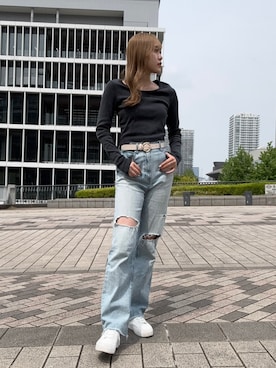 「YANUK（ヤヌーク）のアイテム」を使った、RENAさん（レディース・163cm）の春コーディネート