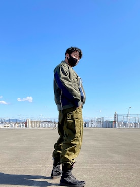 「アイテム（マスク、ブラック系）」を使った、ざきさん（メンズ・171cm）の秋コーディネート
