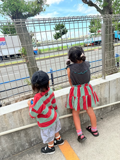 ANDMARYストライプ ベージュ ミニスカート S ANDMARYストライプ ベージュ ミニスカート S ストライプミニ