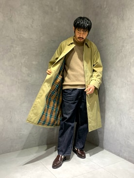 「GYMPHLEX（ジムフレックス）のアイテム（ステンカラーコート）」を使った、Wadaさん（メンズ・172cm）の秋コーディネート
