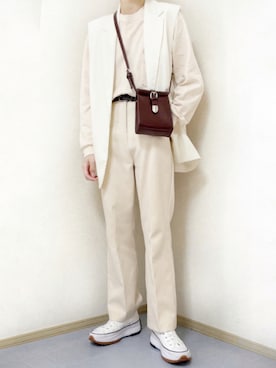「H&M（エイチ・アンド・エム）のアイテム（ベスト、ホワイト系）」を使った、Haさん（メンズ・168cm）の秋コーディネート