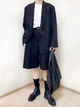 「秋トレンド2021」｜「アイテム（セットアップ）」を使った、Haさん（メンズ・168cm）の秋コーディネート