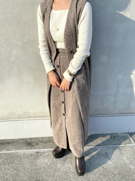 「RAY CASSIN（レイカズン）のアイテム（その他アウター）」を使った、yuuka さん（レディース・147cm）の冬コーディネート