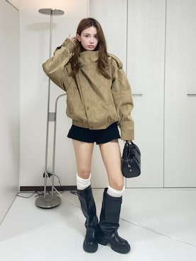 「SLY（スライ）のアイテム（ジャケット/アウター）」を使った、nonoさん（レディース・162cm）の秋コーディネート