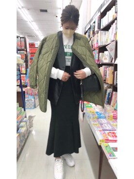 「FREAK'S STORE（フリークスストア）のM-65キルトライナージャケット（ミリタリージャケット）」を使った、ｐａｎさん（レディース・170cm）の春コーディネート