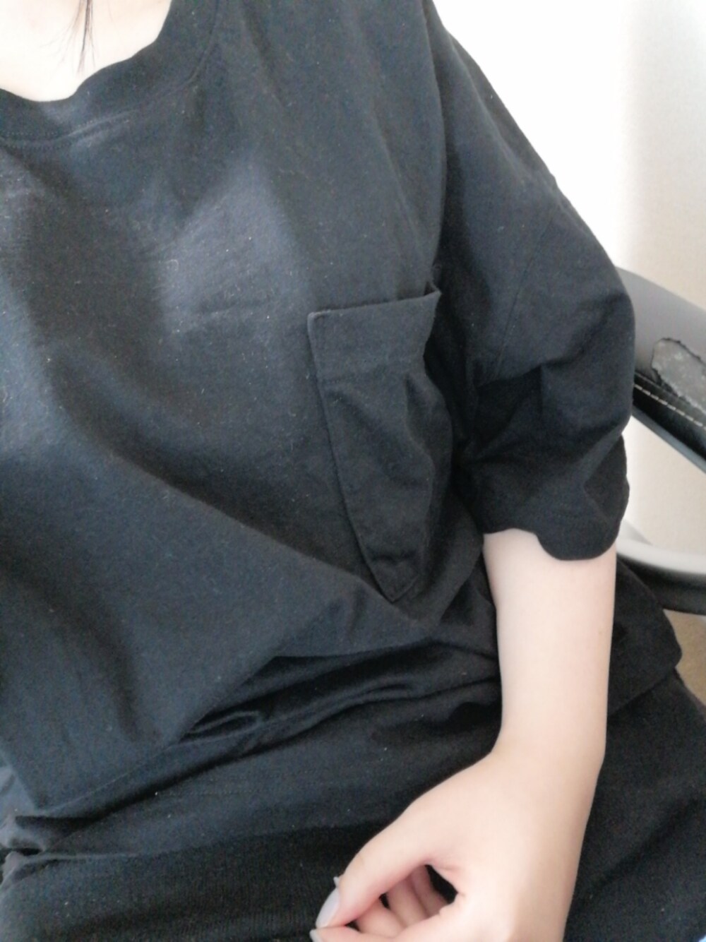 「Championの【Champion】フレンチスリーブ/918253（Tシャツ/カットソー、ブラック系）」を使った、🥳さん（レディース・162cm）の夏コーディネートの1枚目の写真