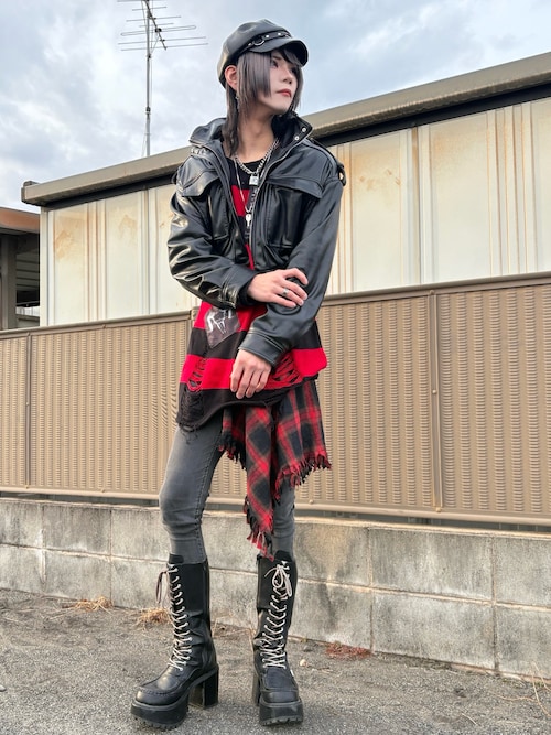 YOSUKE/ヨースケ」メンズ厚底ハード系レースアップロングブーツ