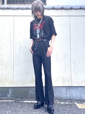 「アイテム（スラックス）」を使った、NO NAMEさん（メンズ・176cm）の秋コーディネート
