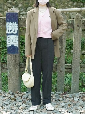 「LACOSTE（ラコステ）のアイテム（その他アウター）」を使った、pywejimさん（レディース・160cm）の春コーディネート