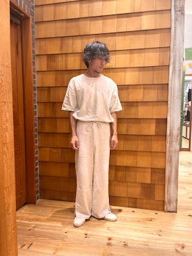 「La Manual Alpargatera（マヌアル・アルパルガテラ）のアイテム」を使った、yujiroさん（メンズ・173cm）の夏コーディネート