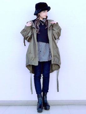 「JEANASIS（ジーナシス）のアイテム（ミリタリージャケット）」を使った、SHIZUKA❁⃘*.ﾟさん（レディース・160cm）の秋コーディネート