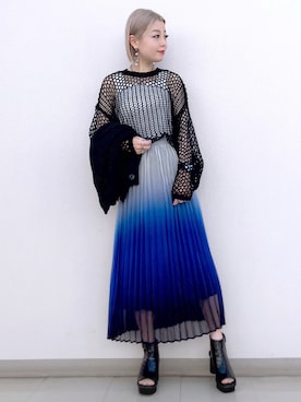 「PAGEBOY（ページボーイ）のパッチワークメッシュプルオーバー（ニット/セーター）」を使った、SHIZUKA❁⃘*.ﾟさん（レディース・160cm）の春コーディネート