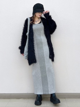 「PAGEBOY（ページボーイ）のモンスターフェザーカーディガン（カーディガン/ボレロ）」を使った、SHIZUKA❁⃘*.ﾟさん（レディース・160cm）の秋コーディネート