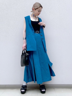 「カラーソックス」｜「アイテム（その他アウター）」を使った、SHIZUKA❁⃘*.ﾟさん（レディース・160cm）の春コーディネート