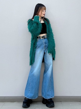 「PAGEBOY（ページボーイ）のモンスターフェザーカーディガン（カーディガン/ボレロ）」を使った、SHIZUKA❁⃘*.ﾟさん（レディース・160cm）の秋コーディネート