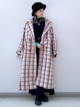 「ショート丈トップス」｜「アイテム（チェスターコート）」を使った、SHIZUKA❁⃘*.ﾟさん（レディース・160cm）の冬コーディネート