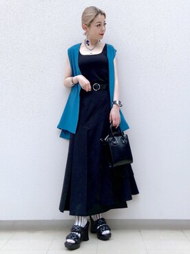「カラーソックス」｜「アイテム（その他アウター）」を使った、SHIZUKA❁⃘*.ﾟさん（レディース・160cm）の春コーディネート